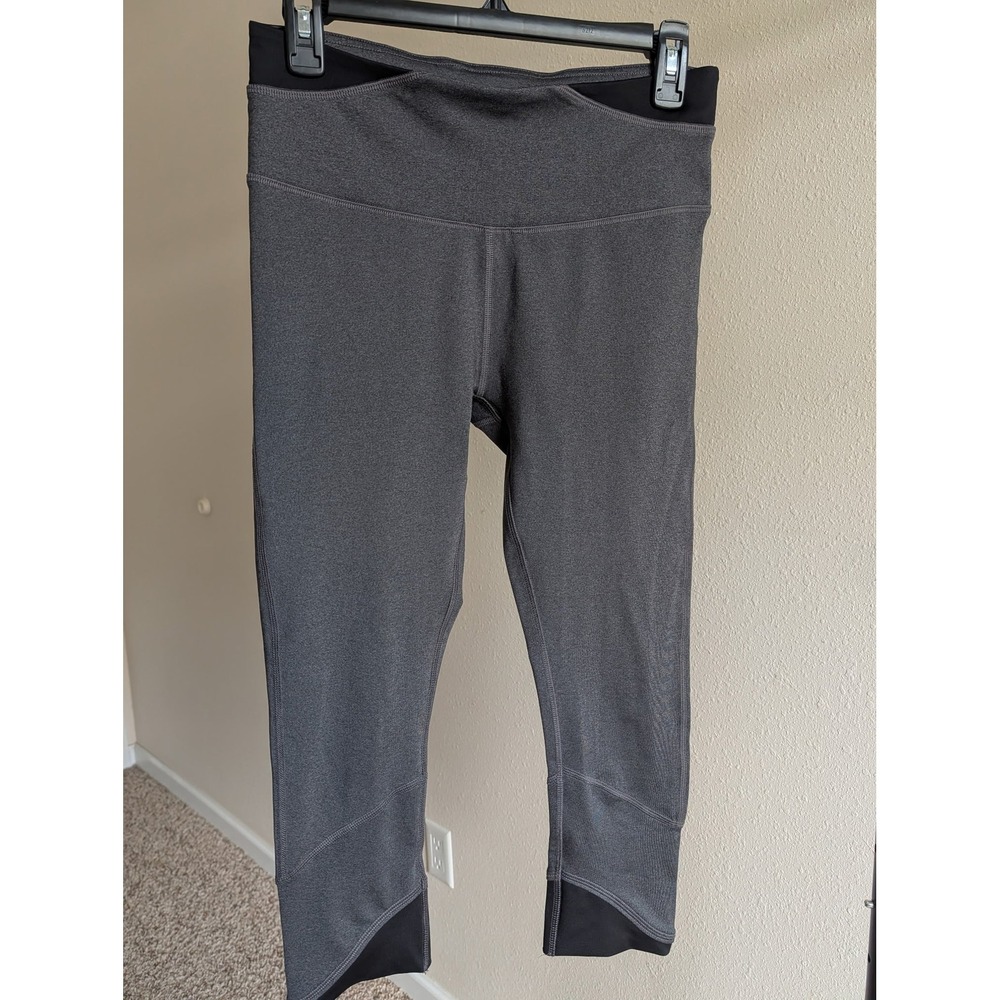 Champion Performance Womens Gray Heathered High Rise Crop Leggings Size M